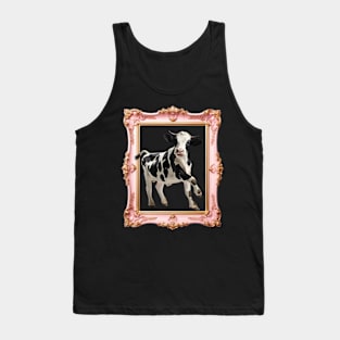 Whimsical Cow in Frame: Quirky Art Tank Top